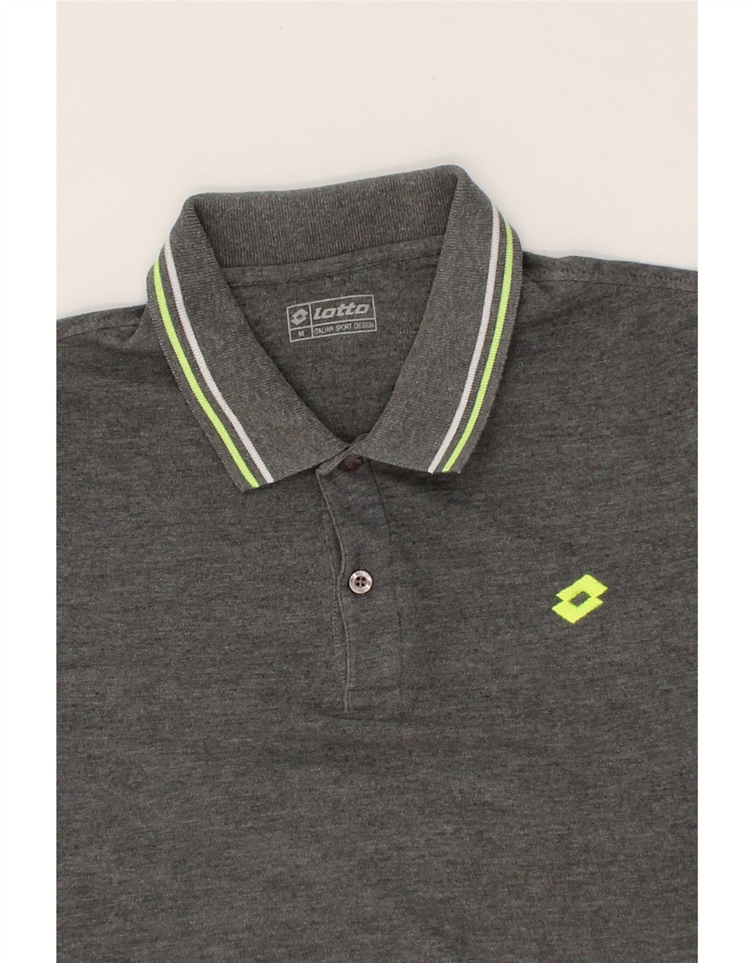 LOTTO Mens Polo Shirt Medium Grey Cotton Vintage Lotto and Second-Hand Lotto from Messina Hembry 