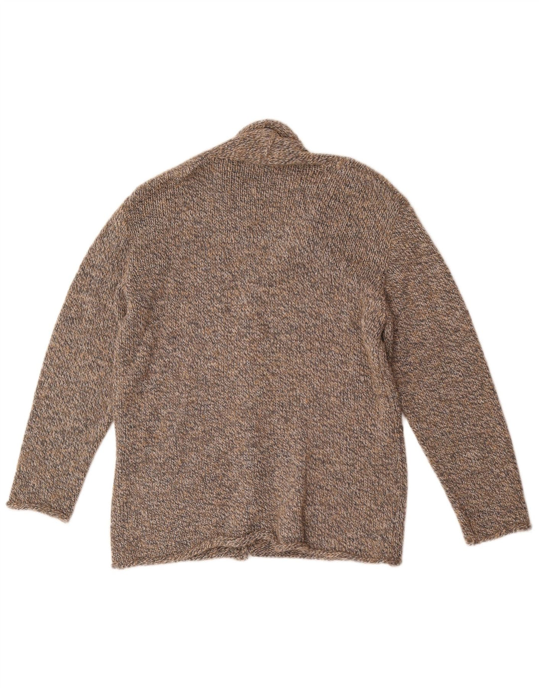 Maglione cardigan da uomo Laura Patrizia in lana screziata marrone medio