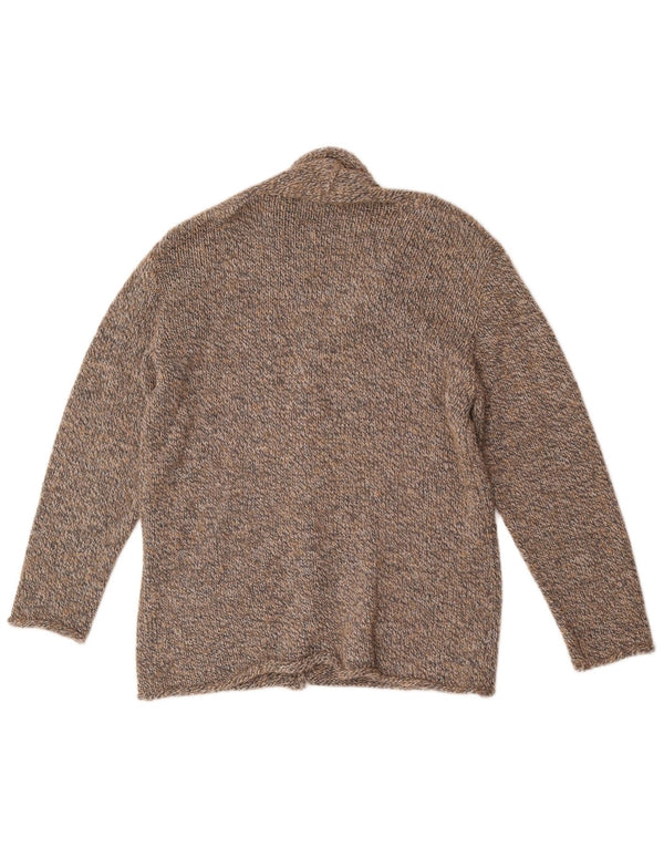 Maglione cardigan da uomo Laura Patrizia in lana screziata marrone medio
