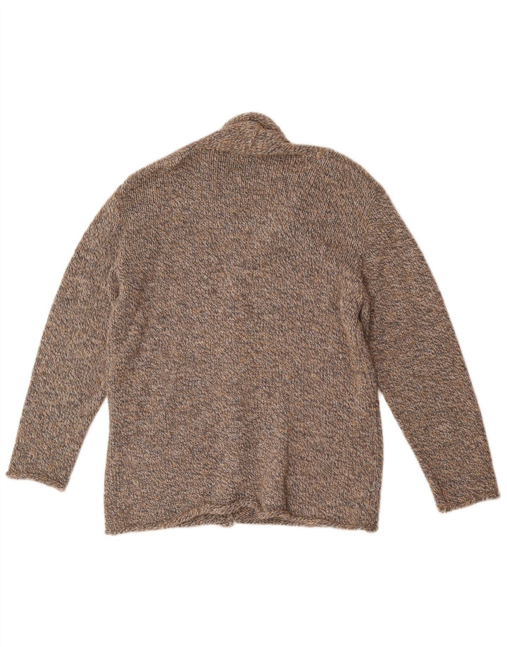 Maglione cardigan da uomo Laura Patrizia in lana screziata marrone medio