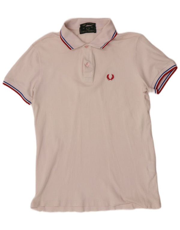 Polo da uomo Fred Perry piccola in cotone a righe bianche