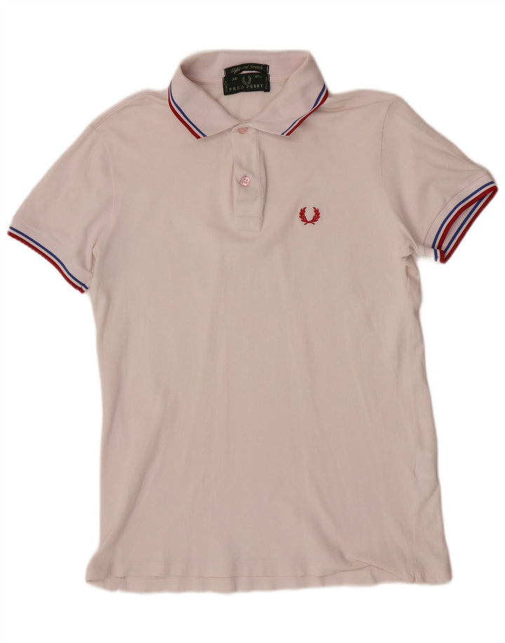 Polo da uomo Fred Perry piccola in cotone a righe bianche