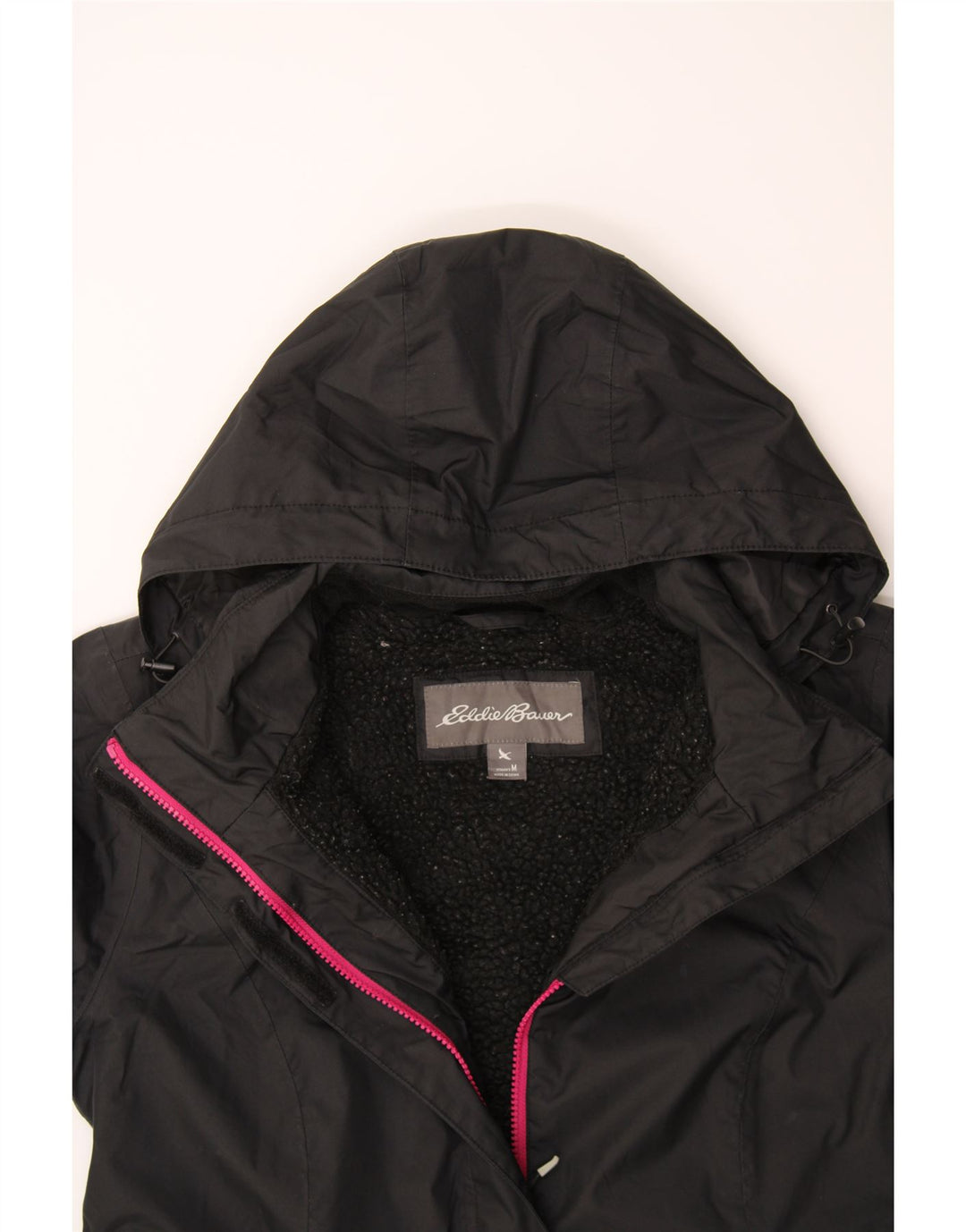 EDDIE BAUER Womens Hooded Windbreaker Jacket UK 14 Medium Black Polyester Vintage Eddie Bauer and Second-Hand Eddie Bauer from Messina Hembry 