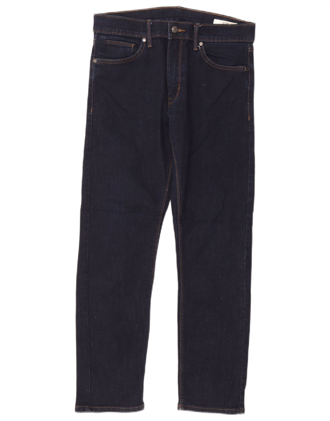 Jeans slim da uomo Marks & Spencer W30 L29 cotone blu navy