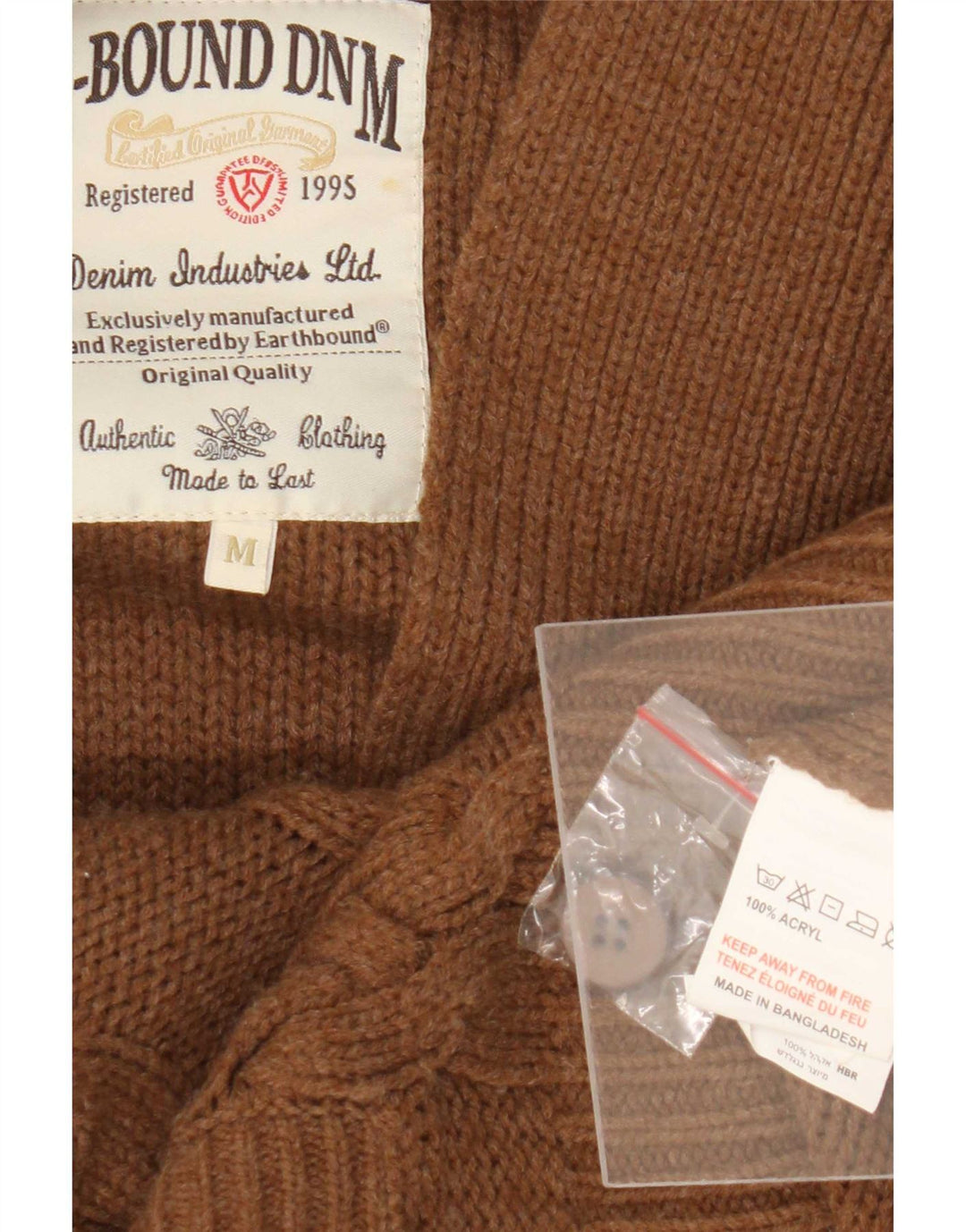 Maglione cardigan da uomo vintage in poliacrilico marrone medio