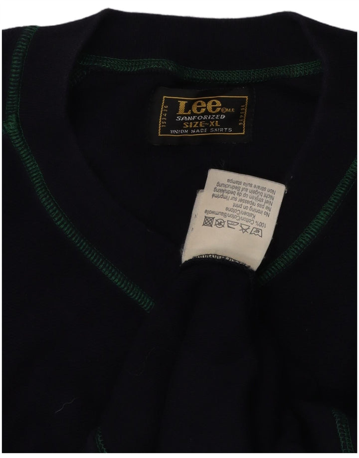 Felpa da uomo LEE Maglione XL Blu navy in cotone