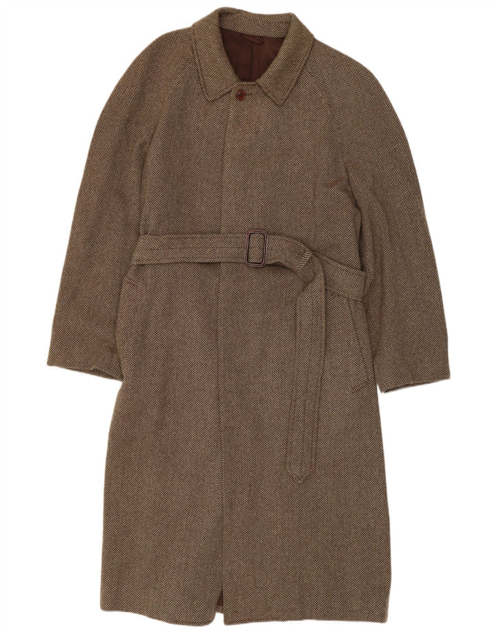 Cappotto da uomo Flying Cross IT 48 Cashmere a spina di pesce marrone medio