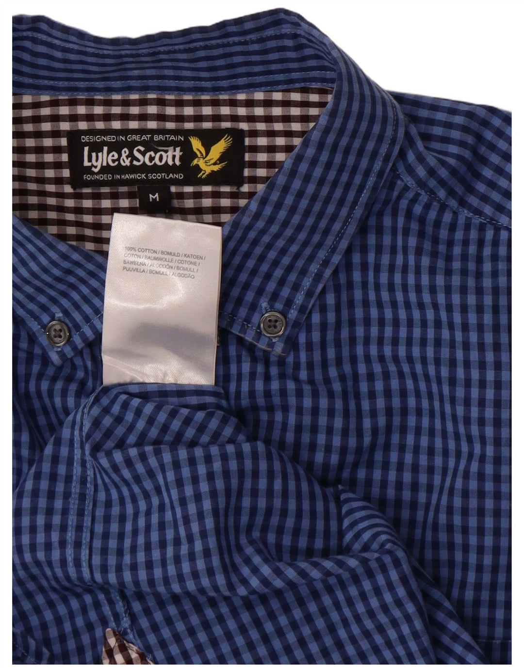 Camicia da uomo Lyle & Scott in cotone a quadretti blu medio