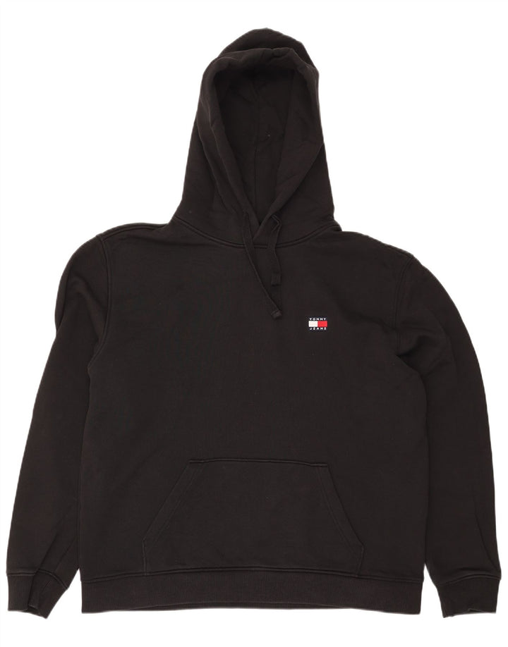 TOMMY HILFIGER Felpa con cappuccio da uomo XL in cotone nero