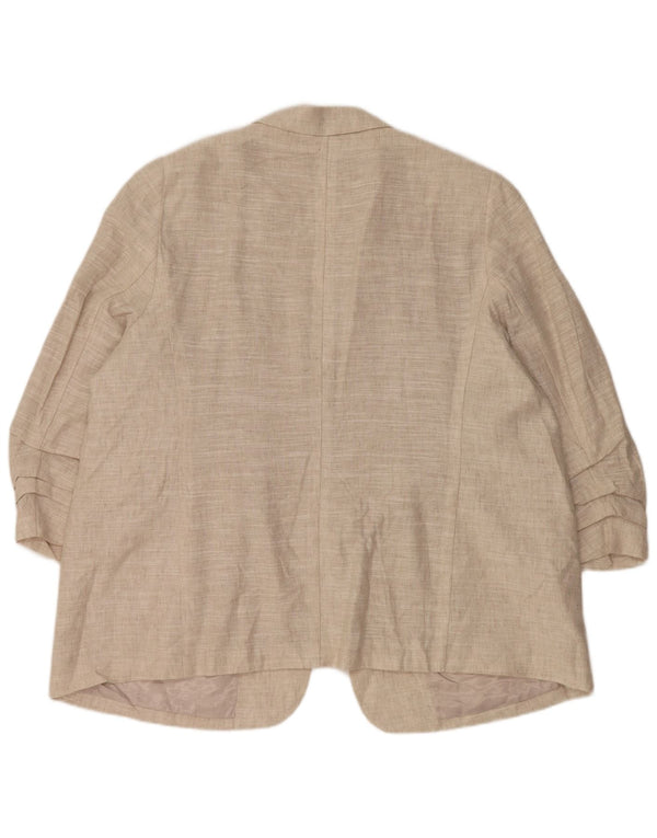 Giacca blazer con maniche a 3/4 vestibilità rilassata da donna Marks & Spencer UK 22 3XL Beige