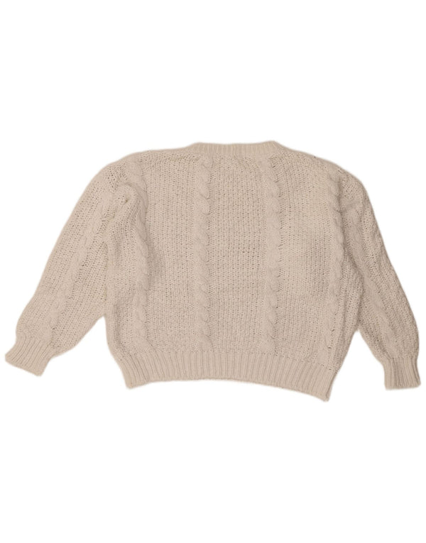 Club Tricot Womens Crop Crew Neck Jumper Sweater UK 16 Large White