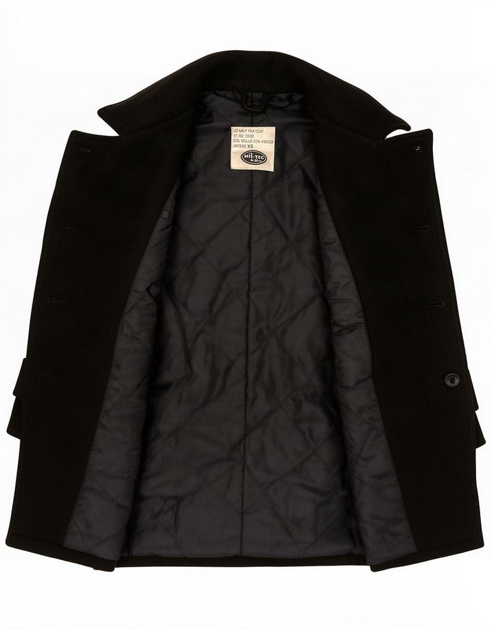 Cappotto da marinaio dalla vestibilità ampia da uomo Mil-Tec UK 34 XS lana nera