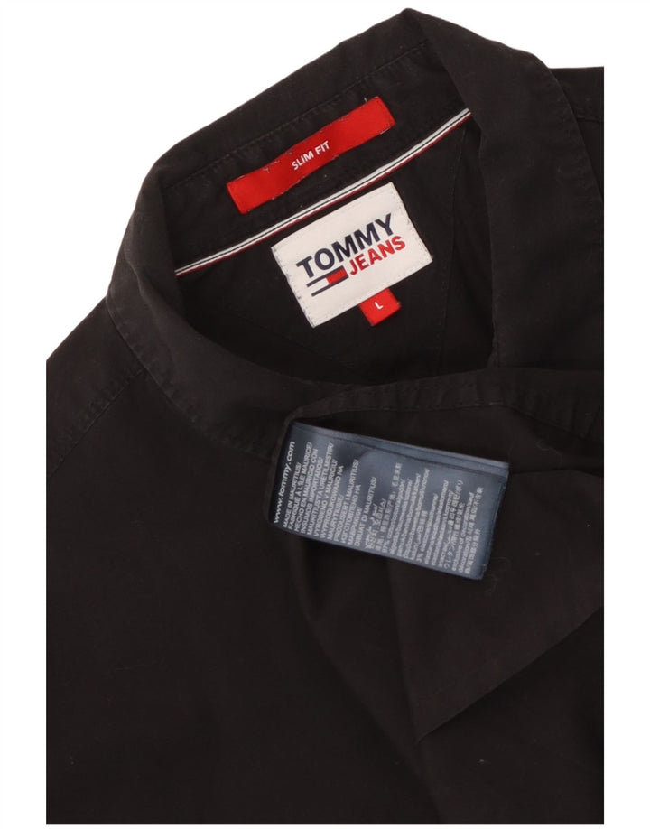 Camicia slim fit da uomo Tommy Hilfiger grande cotone nero