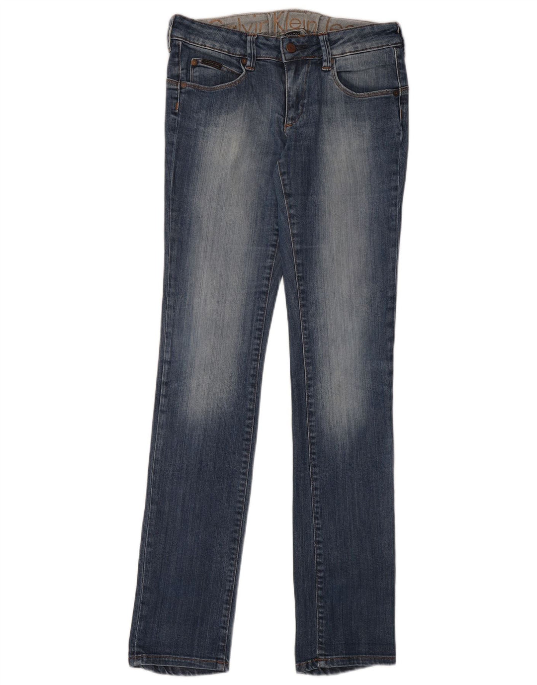 Jeans slim da donna Calvin Klein W27 L34 cotone blu