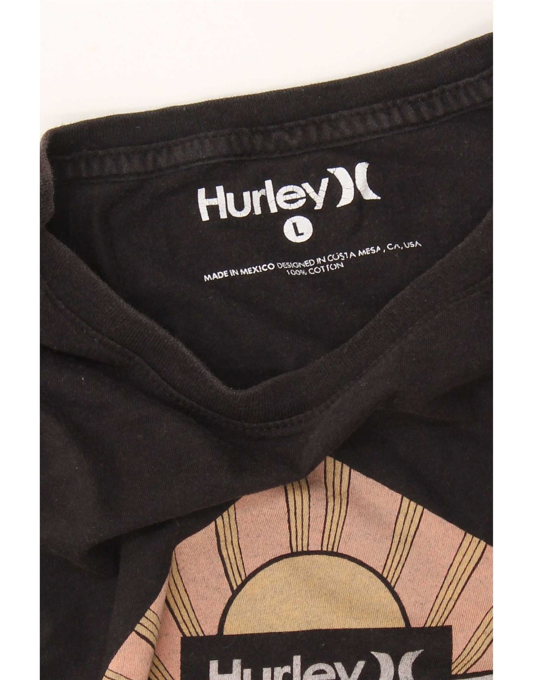 T-shirt grafica da uomo Harley Top grande in cotone nero