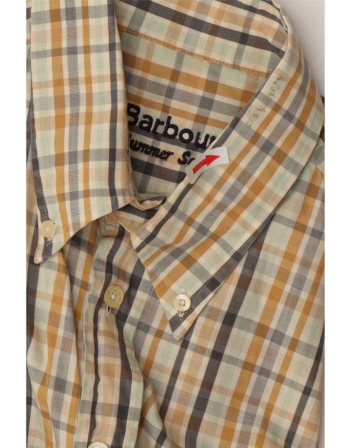 Camicia da uomo Barbour a quadri beige di grandi dimensioni