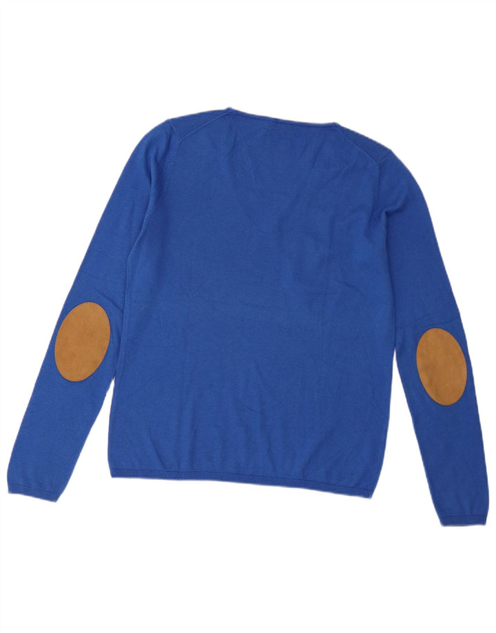 Maglione maglione con scollo a V da donna Massimo Dutti UK 10 piccolo blu