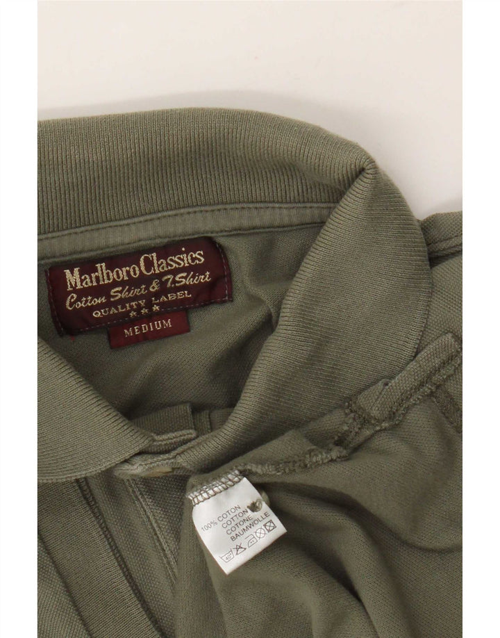 Polo da uomo Marlboro Classics in cotone kaki medio