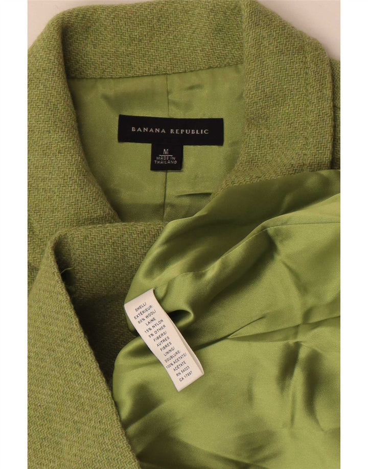 Giacca blazer militare a 4 bottoni da donna Banana Republic UK 12 verde medio