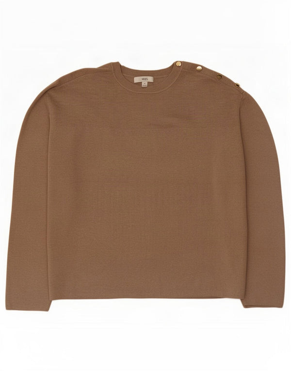 Maglione maglione girocollo oversize da donna Marks & Spencer UK 18 XL Marrone