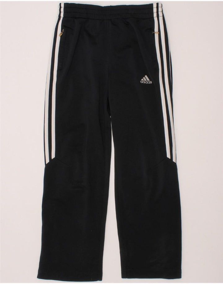 ADIDAS Boys Tracksuit Trousers 7-8 Years  Black Polyester Vintage Adidas and Second-Hand Adidas from Messina Hembry 