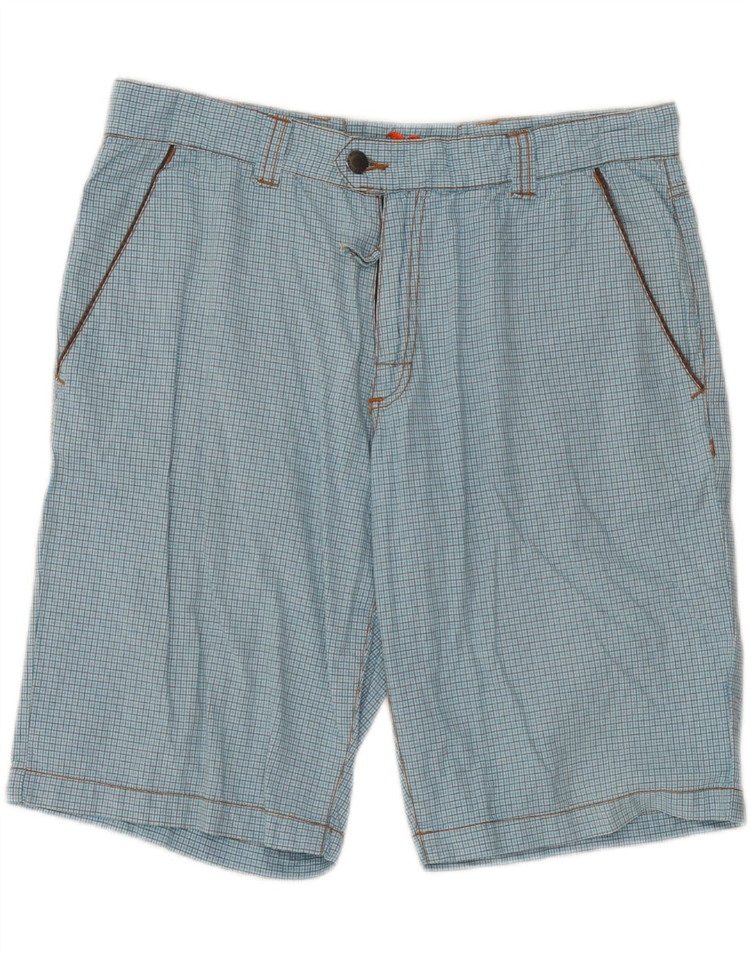 Pantaloncini chino da uomo Sundek W33 cotone a quadri grandi blu