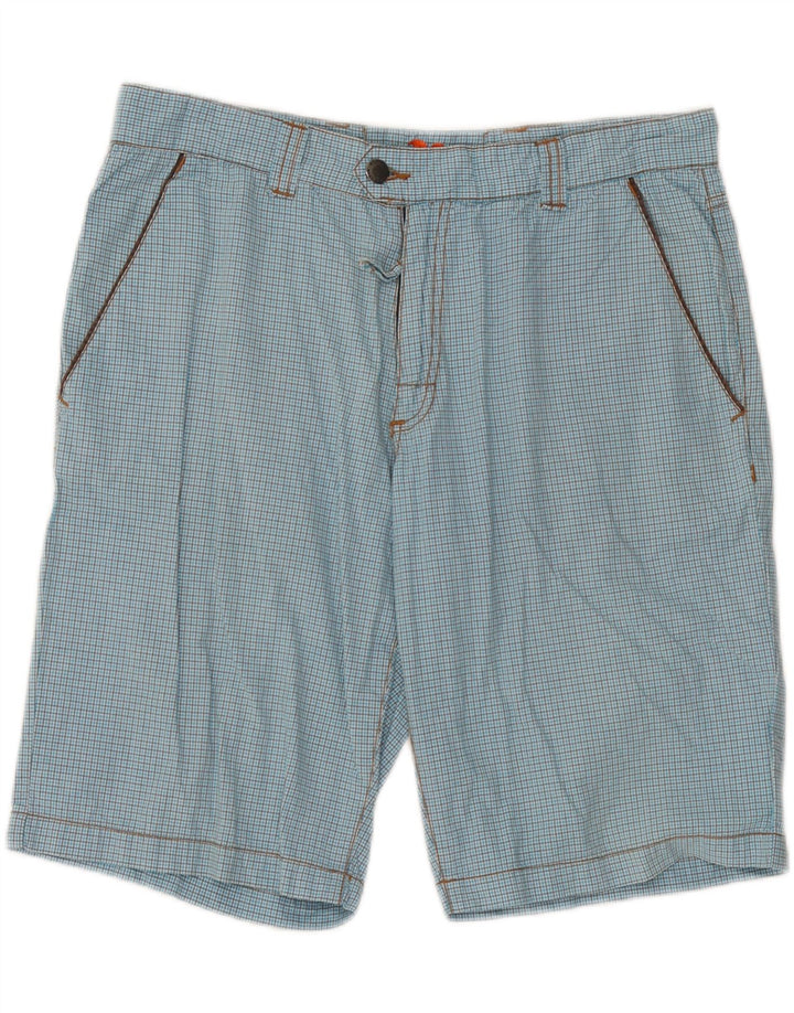 Pantaloncini chino da uomo Sundek W33 cotone a quadri grandi blu