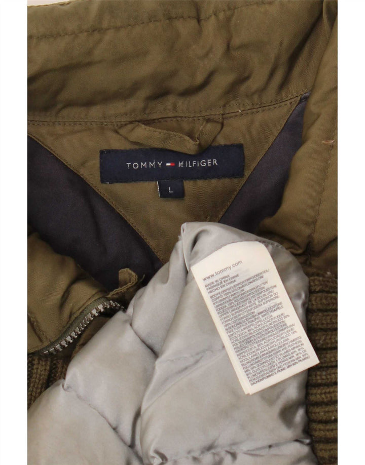 Giacca imbottita da uomo Tommy Hilfiger UK 40 grande nylon kaki