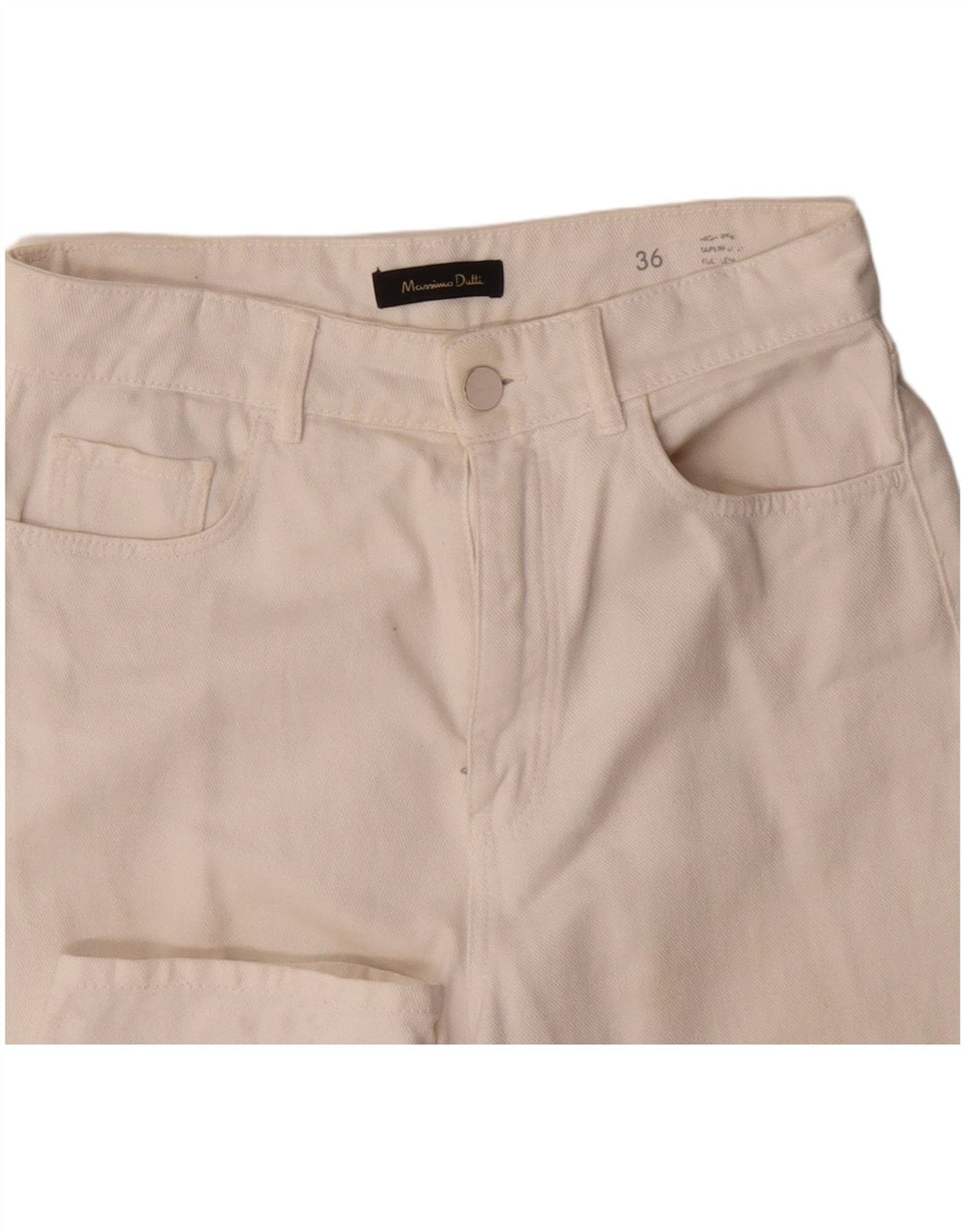MASSIMO DUTTI Jeans affusolati a vita alta da donna EU 36 XS W26 L28 Bianco