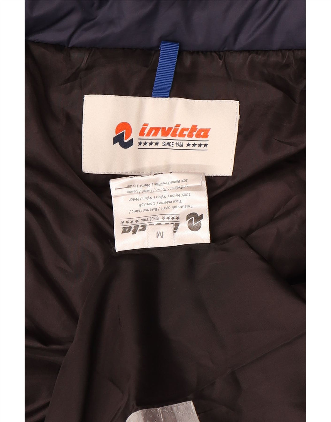 Giacca imbottita con cappuccio da donna Invicta UK 14 nylon blu navy medio