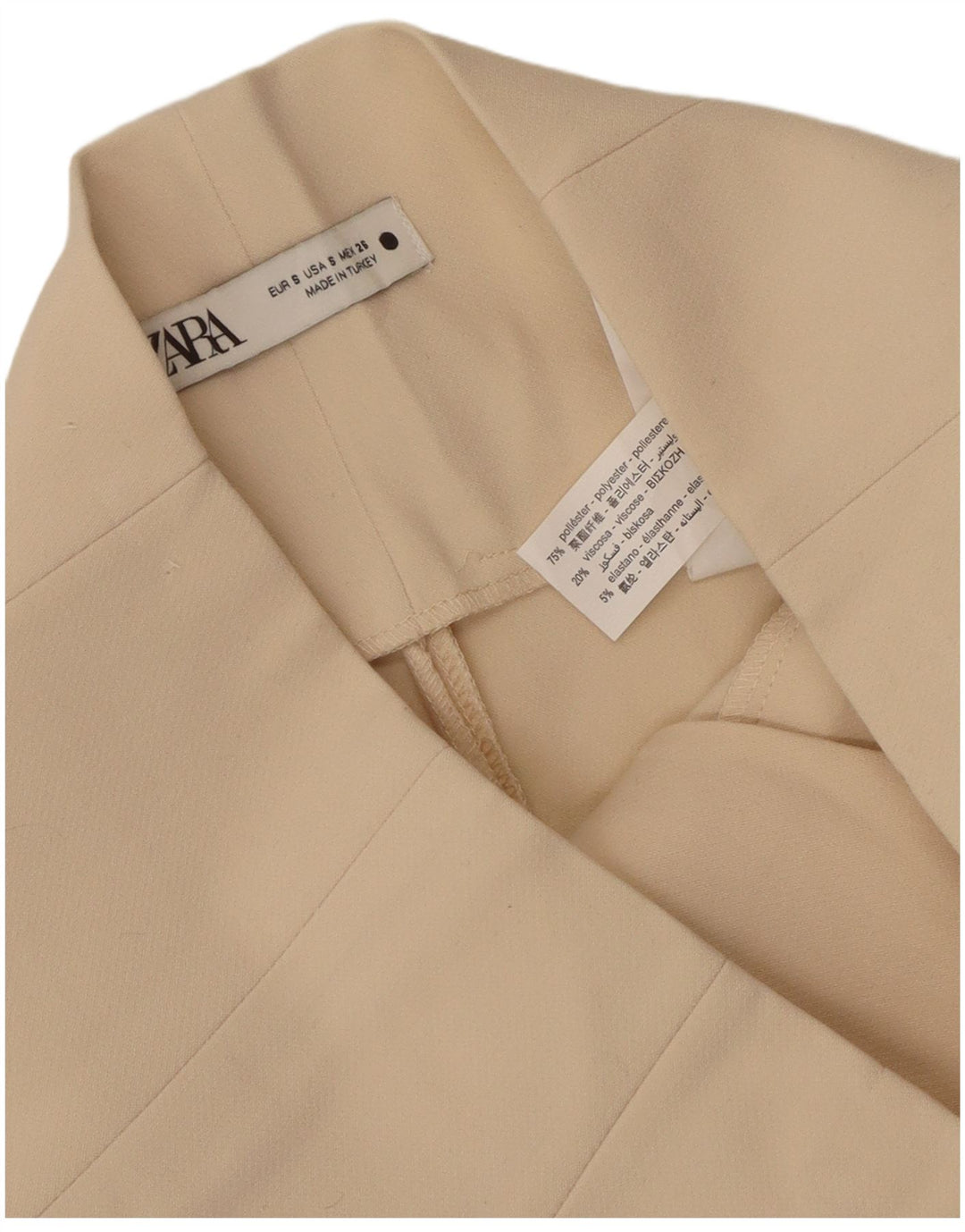 Pantaloni skinny da donna Zara piccoli W26 L28 poliestere beige