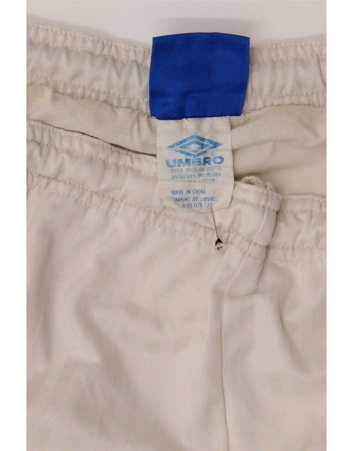 Pantaloncini sportivi da uomo Umbro in poliestere color block bianco medio