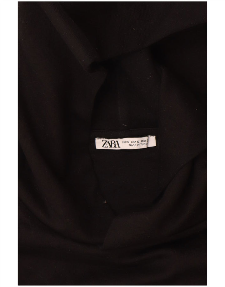 Felpa con cappuccio da uomo Zara piccola in cotone nero