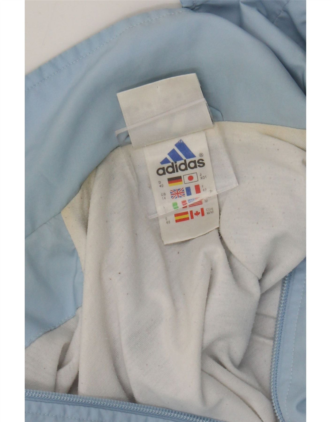 Giacca da tuta da donna ADIDAS UK 14 Large Blu Poliestere