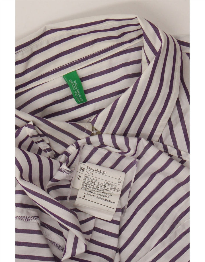 Camicia da donna Benetton UK 14 Cotone a righe grandi viola