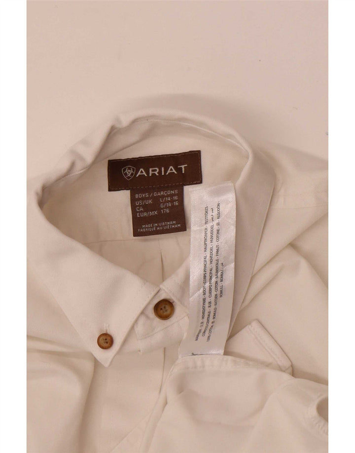 Camicia Ariat per ragazzi 12-13 anni Large in cotone bianco