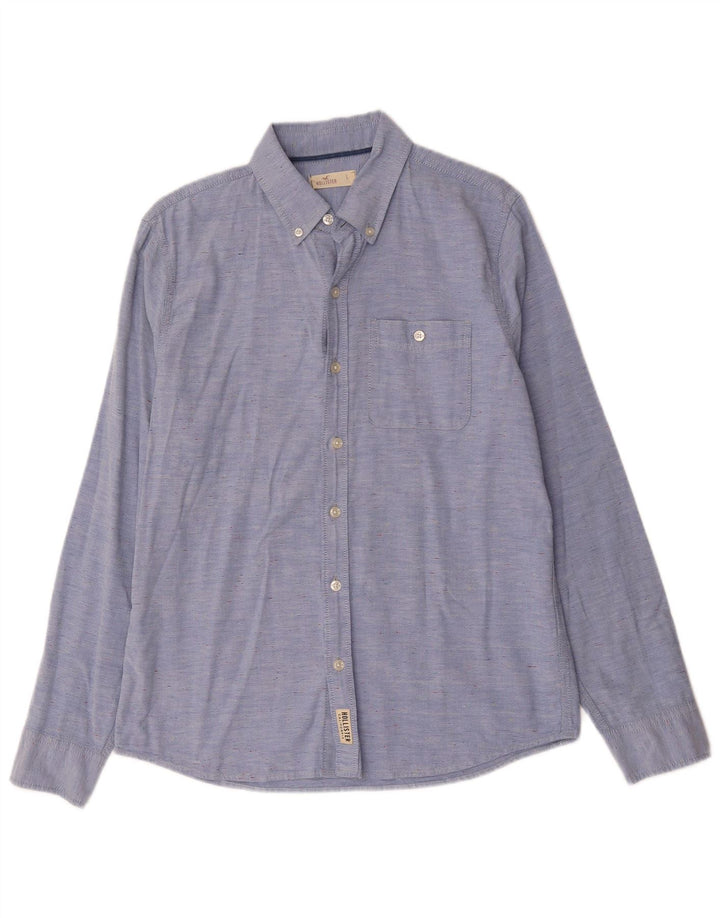 Camicia Hollister da uomo grande in cotone chiazzato blu