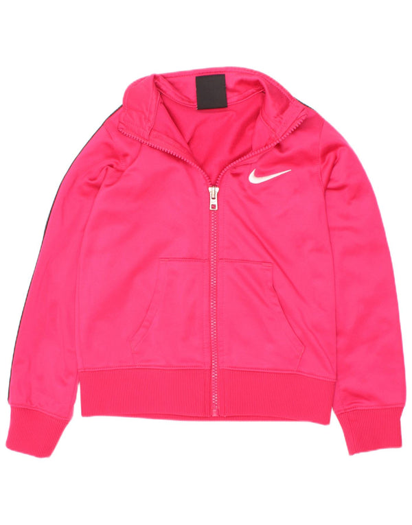 Giacca superiore della tuta da ragazza Nike 3-4 anni XS poliestere color block rosa
