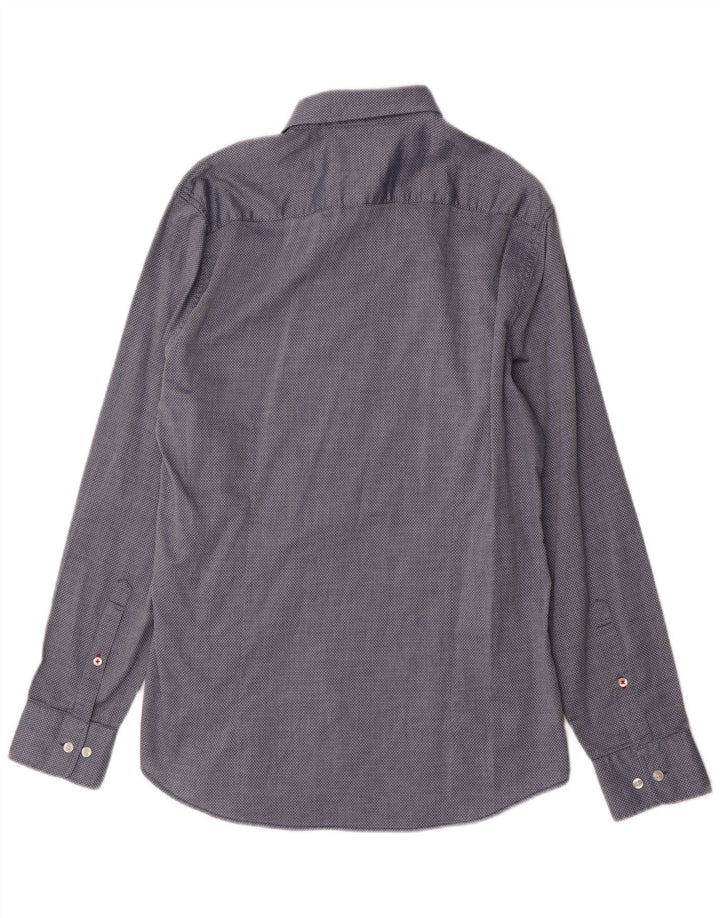 Camicia Guess Uomo Large Blu Geometrica In Cotone
