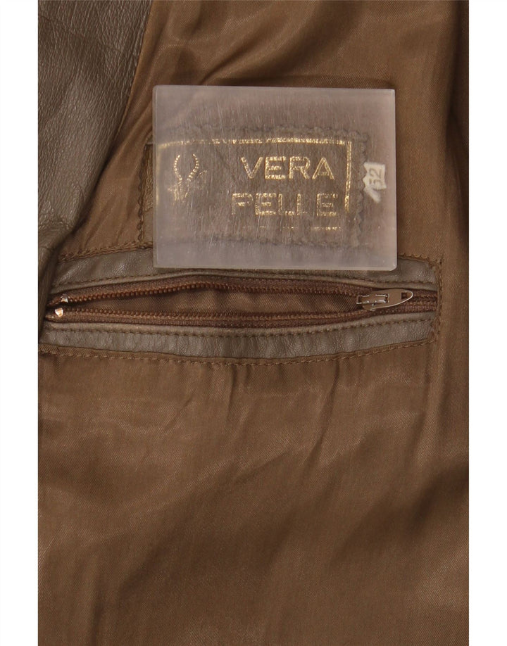 Giacca in pelle vintage da uomo IT 52 XL in pelle marrone