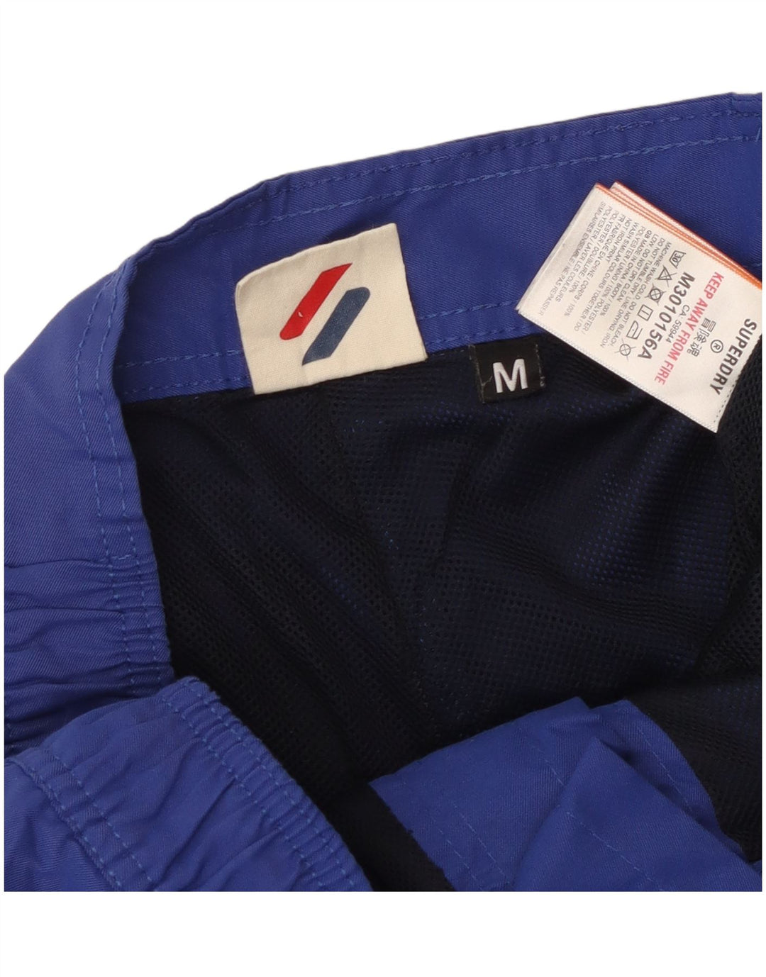 Pantaloncini da bagno grafici da uomo Superdry in poliestere blu medio