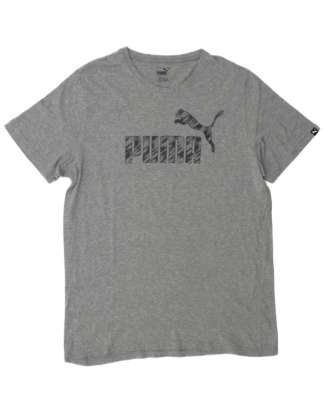 T-shirt grafica da uomo Puma Top XL in cotone grigio