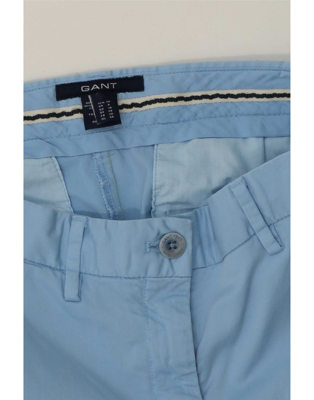 Pantaloncini chino da donna Gant UK 10 piccoli W32 cotone blu