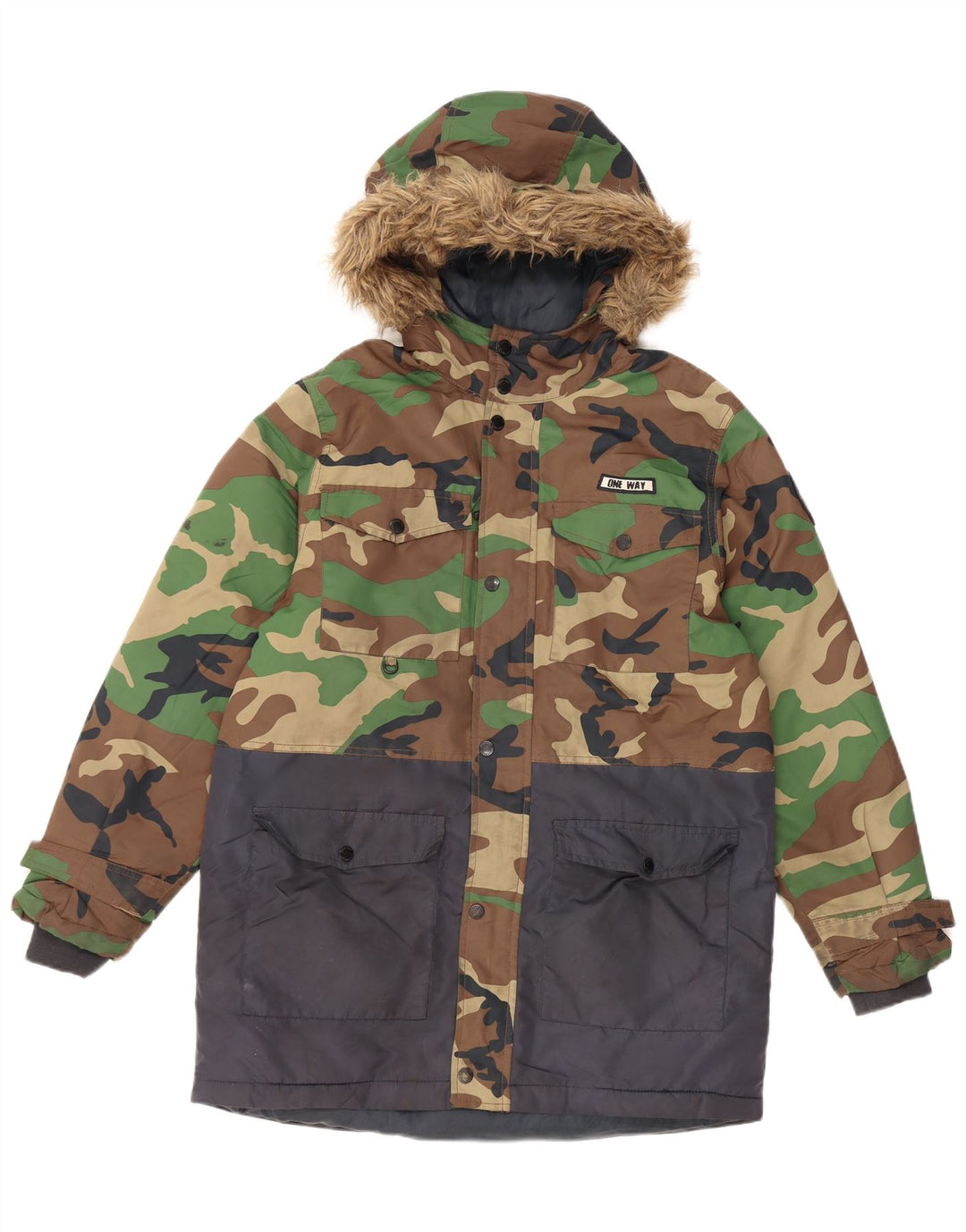 Giacca Parka con cappuccio Zara per ragazzi 13-14 anni mimetica multicolore