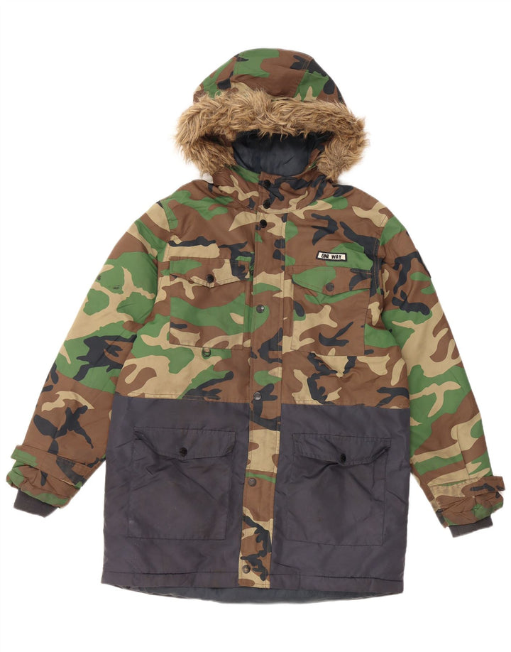 Giacca Parka con cappuccio Zara per ragazzi 13-14 anni mimetica multicolore
