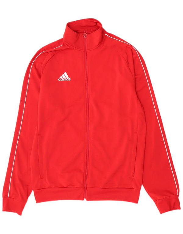 Giacca superiore della tuta da uomo Adidas in poliestere rosso medio
