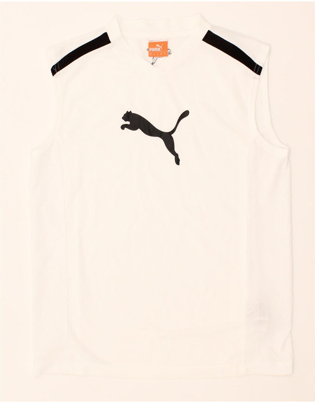 PUMA Womens Graphic Vest Top UK 14 Medium White Polyester Vintage Puma and Second-Hand Puma from Messina Hembry 