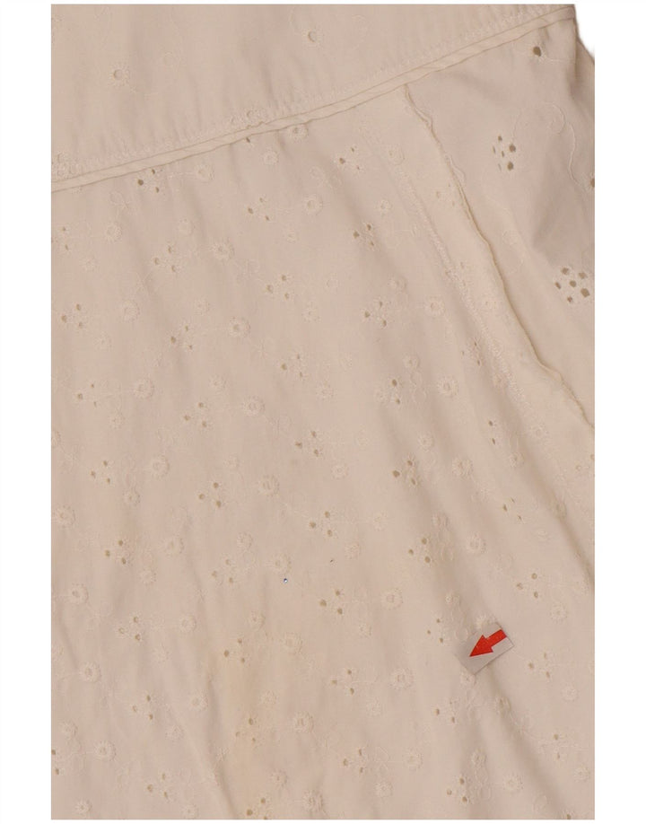 Gonna a trapezio da donna Playlife IT 42 media W30 cotone bianco