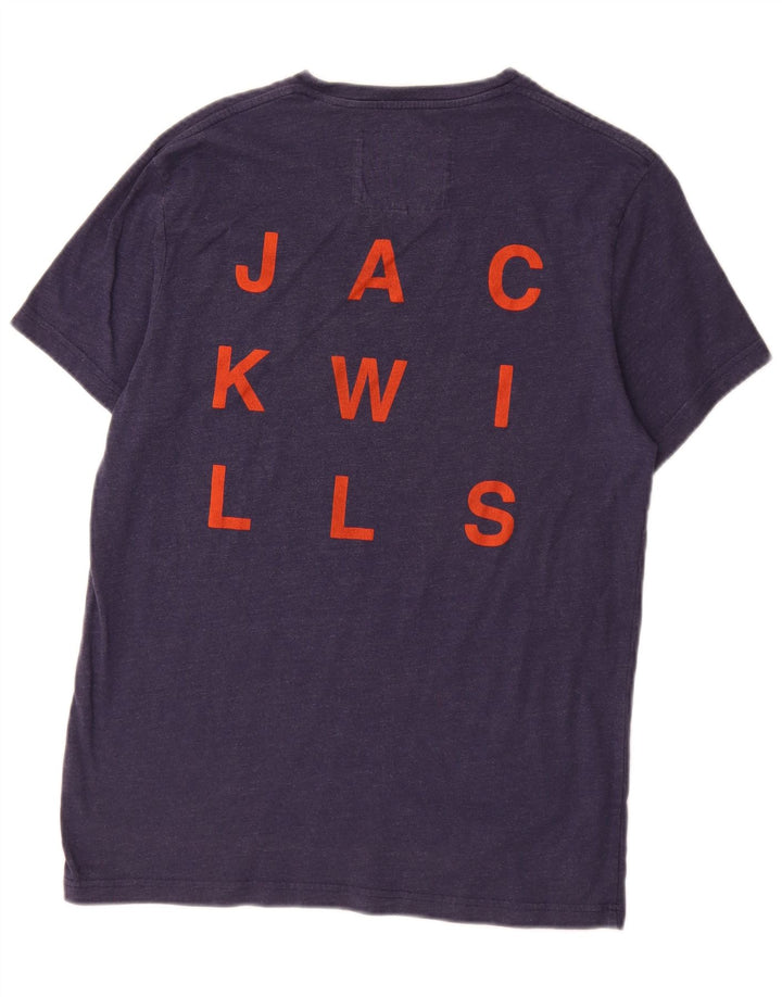 T-shirt grafica da uomo Jack Wills Top piccola in cotone blu navy