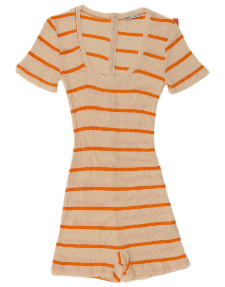Tutina corta da donna Zara UK 8 piccola a righe bianche